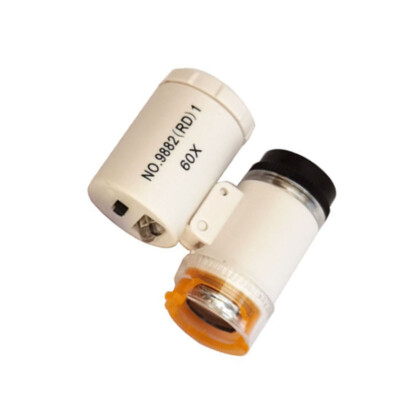 60X LED UV Light White Illuminated Pocket Microscope Loupe Magnifier gemstone