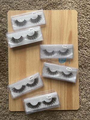 Black Womens eye lashes Three Different Types All Six.
