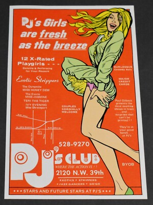 1976 Print Ad Oklahoma City PJ's Club Girls are Fresh Burlesque Comedy Acts Art