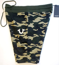 True Religion Men's HS Vintage Fleece Shorts Medium Camouflage Style 106152 New