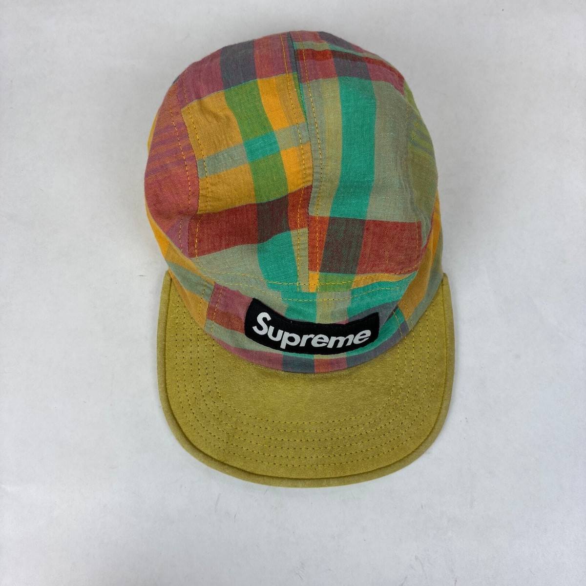 Rare Supreme Madras Camp Cap 5 Panel Hat Plaid SS13 | eBay