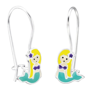 Blau Meerjungfrau MäDchen Ohrstecker 925 Silber Kinder Ohrringe C545