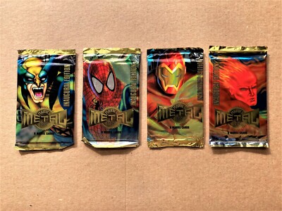 4x 1995 FLEER MARVEL METAL INAUGURAL EDITION TRADING CARD PACKS FACTORY SEALED