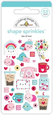 Crafts Doodlebug Sprinkles Puffy Lots of Love Letters Flowers Birds Bugs Drinks