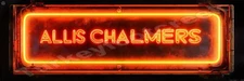 Orange Neon Look (Facsimile) Allis Chalmers Metal Sign 2 Sizes to Choose From