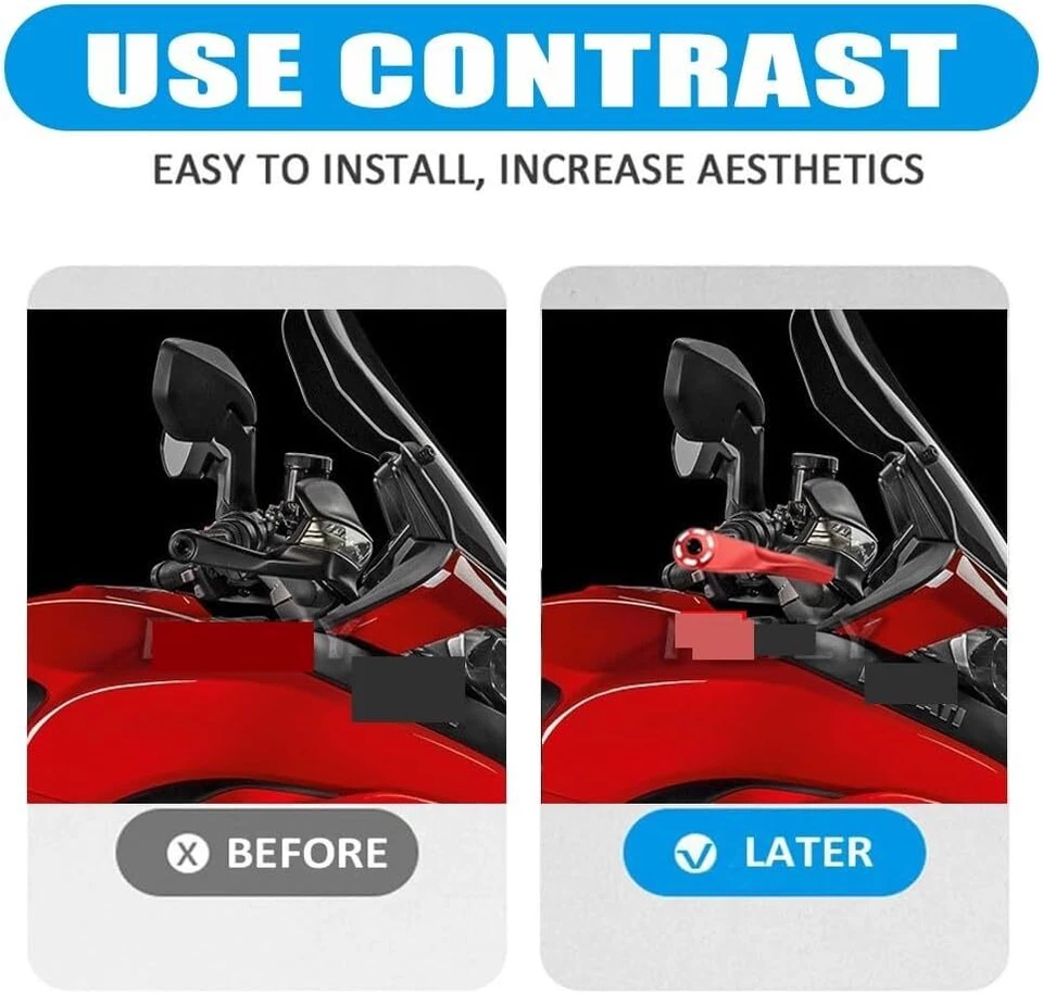 Protector de manos de aluminio para manillar CNC DVT 950 MULTISTRADA MTS950/1200S Foto 2 de 4