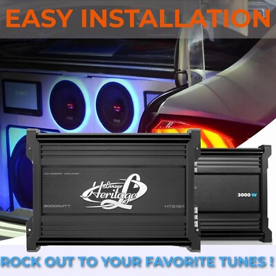 Amplificatore Monofonico Lanzar HTG157 - 1500W RMS A 2 Ohm, Per Subwoofer, Con Filtro Subsonico - Foto 4