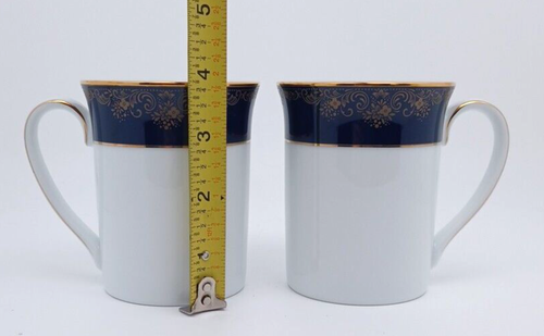Par de tazas de oro lazurita de porcelana fina Noritake 4399 - Imagen 3 de 8