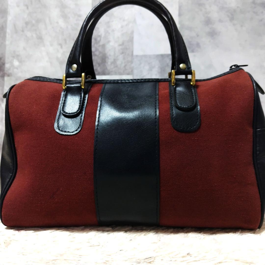 Borsa Vhtf Yves Saint Laurent Ysl Mini Boston pelle tela bordeaux donna lusso