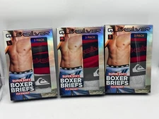 NEW 3 PACK MEN'S QUICKSILVER SUPER SOFT BOXER BRIEFS FLY FRONT S/M/L TAG FREE