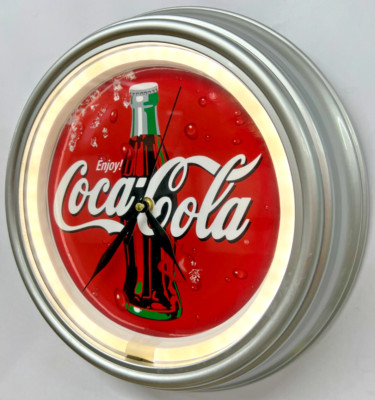 Enjoy Coca Cola LED ''Neon Effekt'' Wanduhr Mancave Werbung