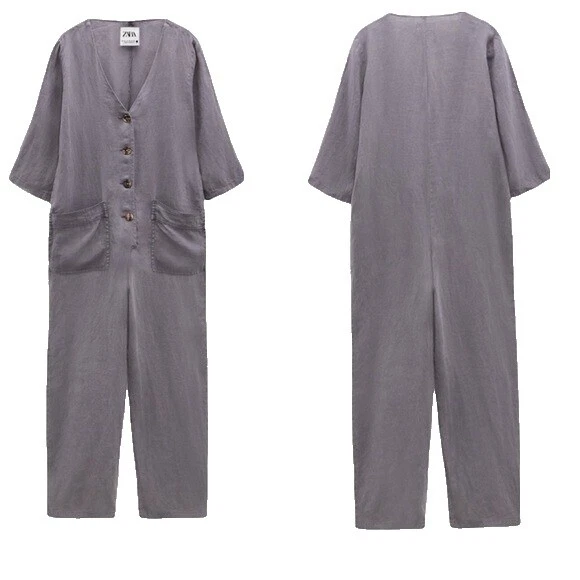 Mono de lino Zara & Rompers for Women