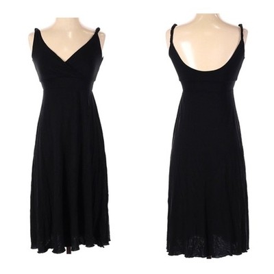 Gap black twist strap scoop back midi dress size small