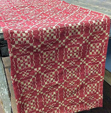 New PRIMITIVE RED Oakford Glen Table Runner T...