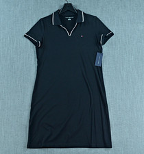 Tommy Hilfiger Polo Dress Women's S Black Collared V-Neck Short Sleeve NWT