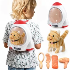 Electronic Interactive Plush Cat- Battery Operated Mechanical Walking Little ...