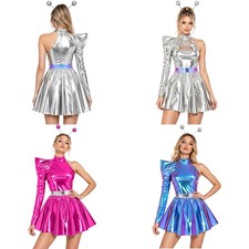 Women For Halloween Time Traveler Alien Long Sleeve Cosplay Clubwear Costume
