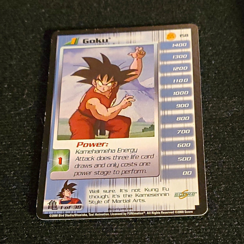 Score 2000 Dragon Ball Z Base Set Goku Trading Card #1 of 38 English