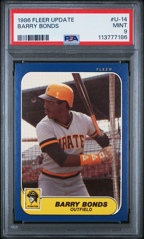 1986 Fleer Update #U-14 Barry Bonds PSA 9