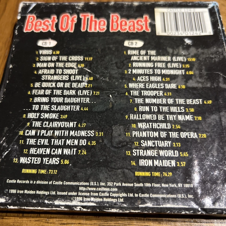 The Best of the Beast by Iron Maiden (2CD 1996 Castle Records) MISSING DISC Foto 3 de 4