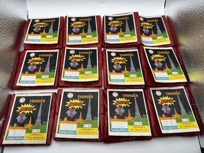 (12) Vintage Thunder Bomb Firecracker Wrappers Horse Brand EMPTY Kwangtung China