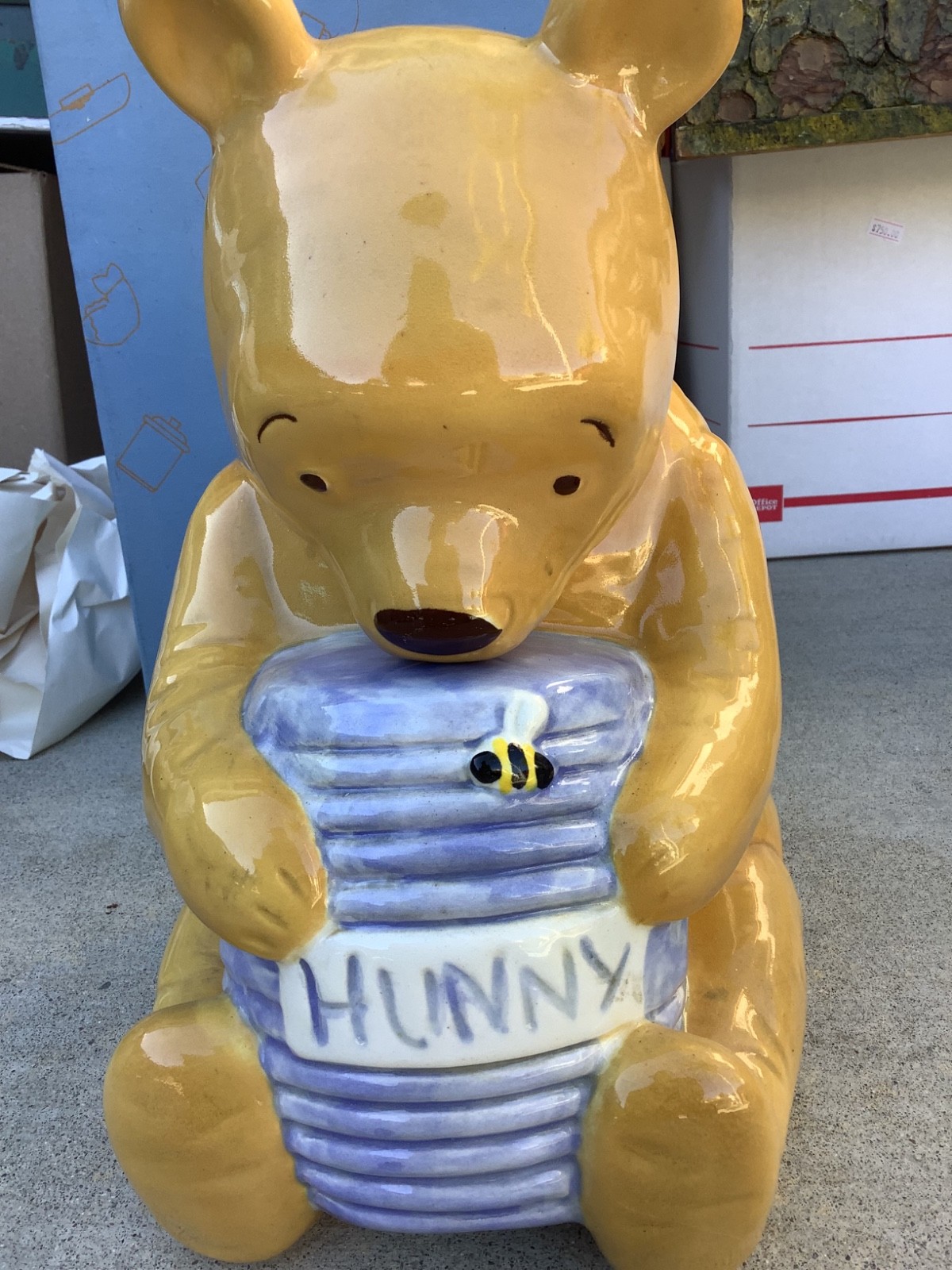 Classic Winnie The Pooh w/ Hunny Pot Cookie Jar Treasure Craft Disney Mexico