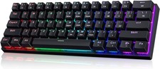Portable 60 Mechanical Gaming Keyboard, Wired Keyboard with Premium Black