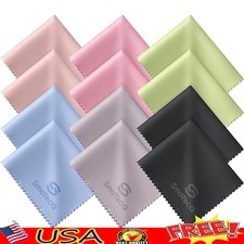 12 Pack Microfiber Lens Cleaning Cloths Ultra Soft Reusable Safe All Screens New
