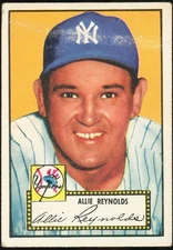 1952 Topps Allie Reynolds #67 Yankees Red Back Vintage Creased Top G