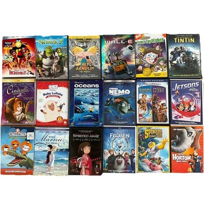 Kids DVD Cartoon Movie Lot of 19 Animated Films: Disney, Dreamworks, Ghibli