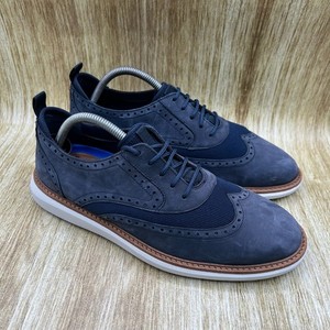 Clarks‎ Brantin Wingtip Oxford Men\'s Size 8.5 Navy Blue Nubuck Leather Brogue Brantin Plain Navy Blue main image 4