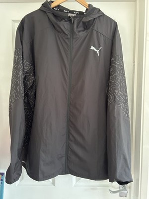 Puma Run WindCell Laufjacke schwarz mit Kapuze XXL leicht reflektierend (bg20)