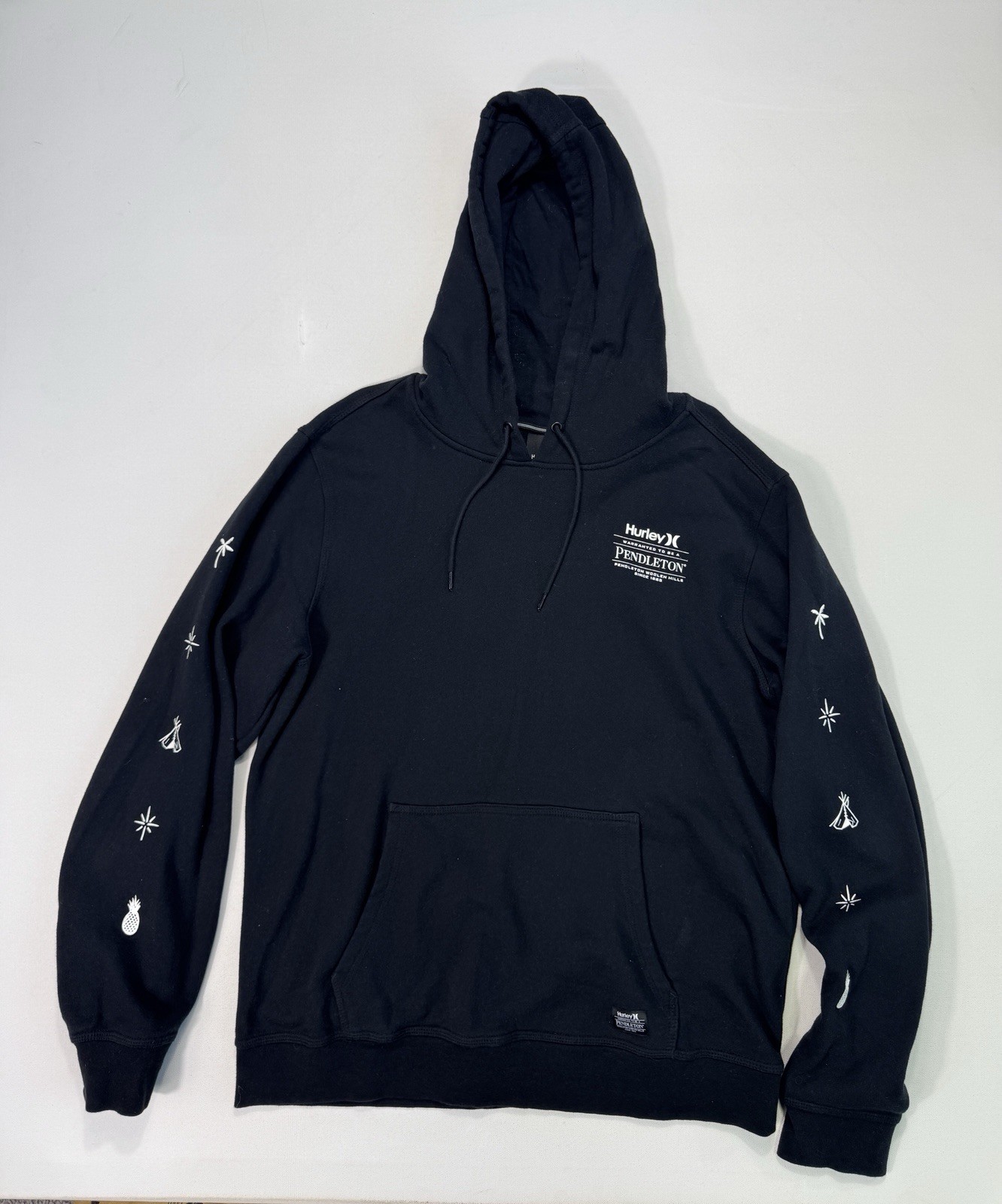 Hurley Pendleton Black Pullover Casual Hoodie Men… - image 1