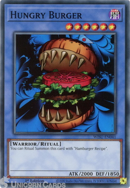 WISU-EN041 Hungry Burger : Super Rare 1st Edition Mint YuGiOh Card