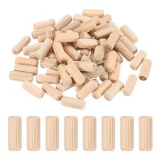 95 Pcs Wood Dowel Pins 5/16" x 3/4" Fluted Wooden Dowels Hardwood Pegs