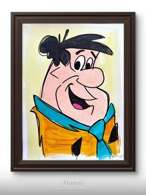 Original Fred 2 Painting By Alannah Dyer- Acrylic 9x12 in. Flintstones TV Show