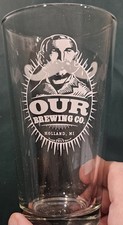 OUR BREWING COMPANY MUSTACHE PINT GLASS  Grand Rapids MI RARE CRAFT BREW