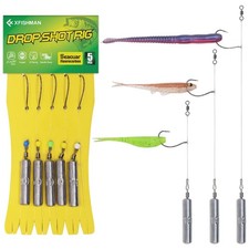 Drop Shot Rigs for Bass Fishing Ready Rig with Hooks and Sinker Weights (Hook...