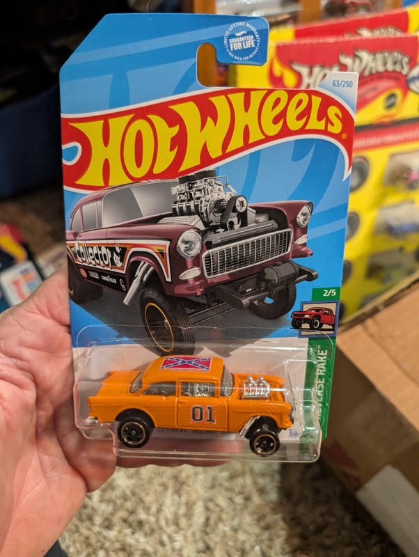 55 Chevy Bel Air Gasser dukes of Hazzard general Lee custom Hot Wheels 