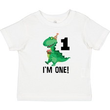 Inktastic 1st Birthday Dinosaur 1 Year Old Boy Baby T-Shirt First Child Clothing