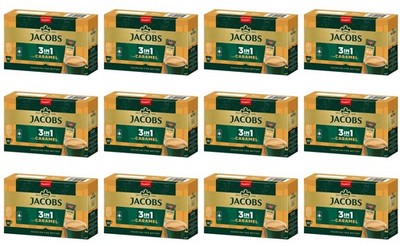 Jacobs 3in1 Caramel 12 Packungen 120 Sticks Löslicher Kaffee Instantkaffee