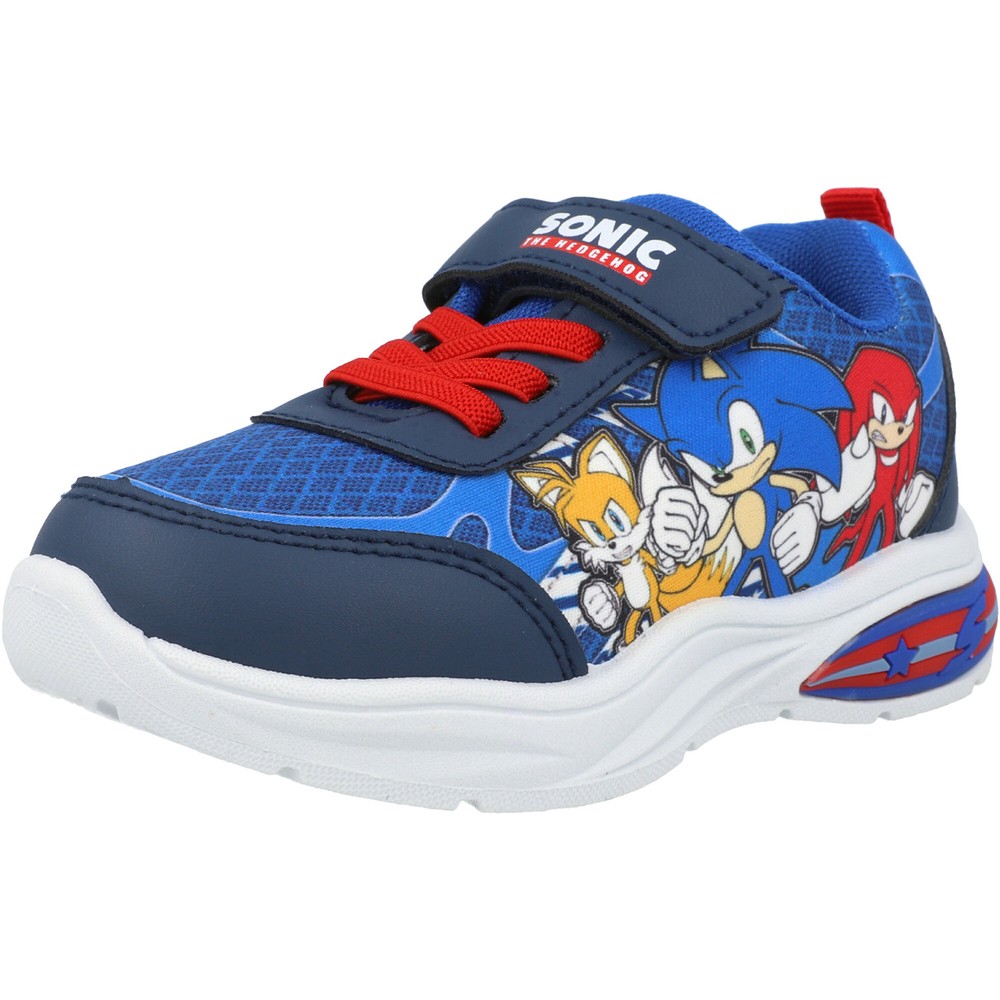 Sonic the Hedgehog Blue Light-Up Kids Trainers with Elastic Laces