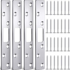 4 Pcs 6 Inch Door Strike Plate Security Latch Stainless Steel Sliver