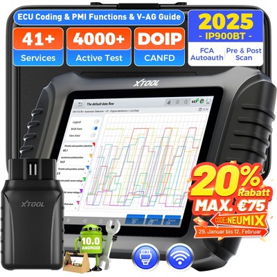 XTOOL IP900BT Auslesegerät KFZ OBD2 Diagnosegerät Scanner ALLE System ECU Coding