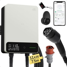 Produktbild - Typ 2 Wallbox 11kW mit APP und RFID, 6-16A 3-Phasen 7.5m EV-Ladegerät RCD Typ-B