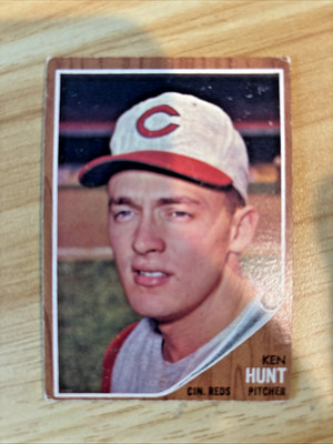 1962 Topps Baseball Ken Hunt, Cincinnati Reds #364