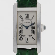 CARTIER W2601956 Tank AmericanSM WATCH Ivory WG/leather/(croco) QZ