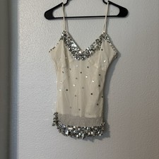 Vintage Miss Me Sequin Tank Top; Size Small
