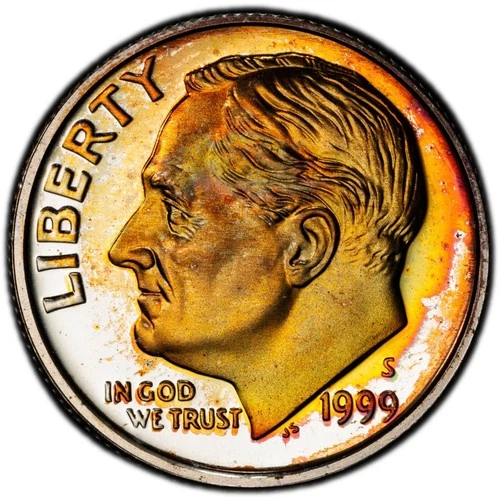Photo of a 1999-S Roosevelt Dime Proof from an eBay listing that sold on Jul 21, 2026