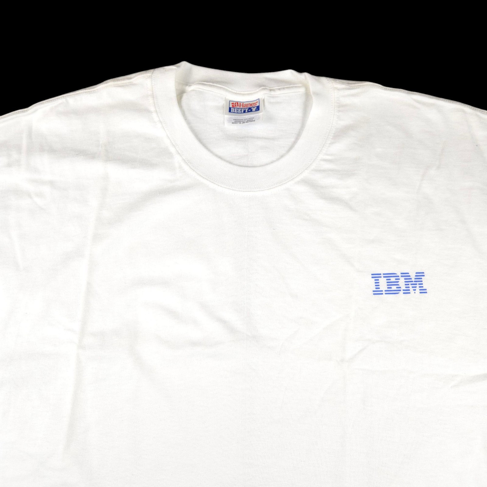 Vintage 90s IBM Computers Logo White Promo T-Shirt Hanes Beefy T 